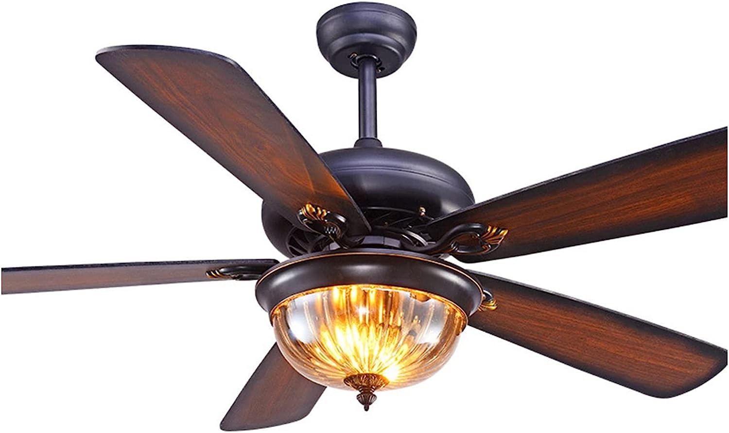 ZHYH Classic Antique Ceiling Fan with Led Light and Remote for Outdoor Corridor or Living Room Bulbs Reverse Function ( Color : 220-240V.42 inch )